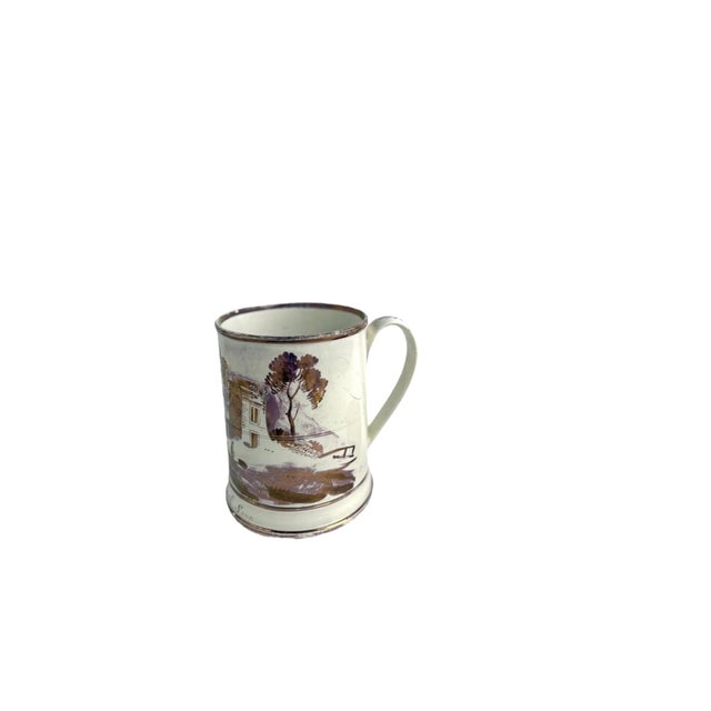 19th Century 19th Century Sunderland Creamware Mug With Pink Luster Decoration, Inscribed Francis Woof, Senn For Sale - Image 5 of 5