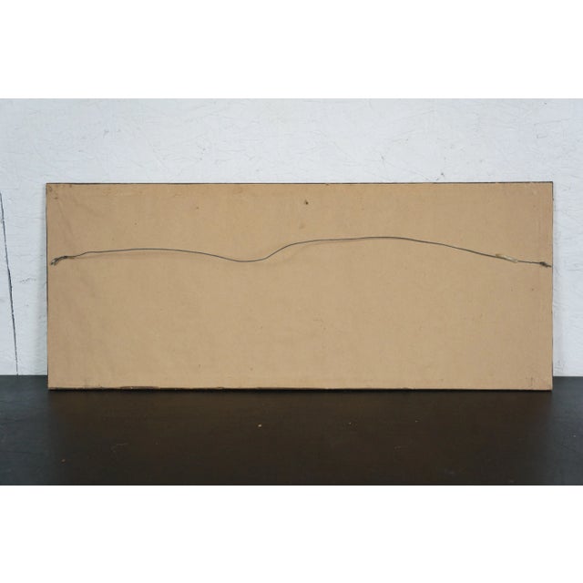 Brown Antique Country Farmhouse Hay Field Harvesting Crops Landscape Etching 25" For Sale - Image 8 of 8