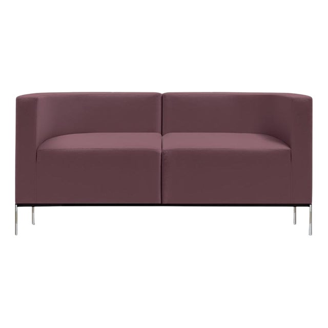 Hub Two-Seater Sofa in Stainless Steel and Upholstery by Quinti Sedute For Sale