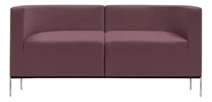 Hub Two-Seater Sofa in Stainless Steel and Upholstery by Quinti Sedute
