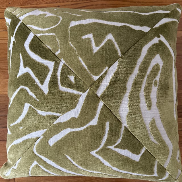 Handcrafted pillow case, Chartreuse abstract velvet, 20” X 20”. Invisible zipper. Only selling the case, insert it’s not...