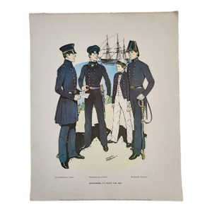 1940s Art Print Midshipmen of the Us Navy, 1852-1855