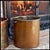 An authentic 19th-century antique copper pot/boiler, highly suited today as a rustic fireplace log bin, kindling scuttle,...