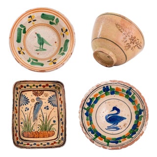 Talavera Pottery Bowls & Serving Tray, 4 For Sale