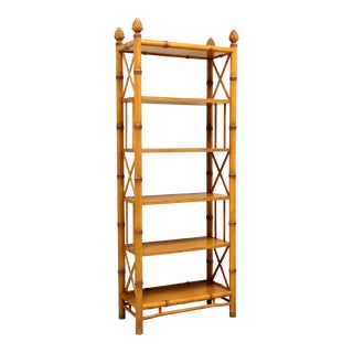 Baker 1960's Faux Bamboo Etagere Display Shelving Unit - B For Sale
