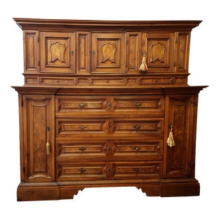 Antique 17th Century Walnut Sideboard with Rusticated Walnut Briar Doors For Sale