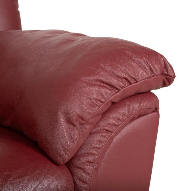 Red Leather Lounge Chairs from Natuzzi, Set of 2 For Sale - Image 4 of 14