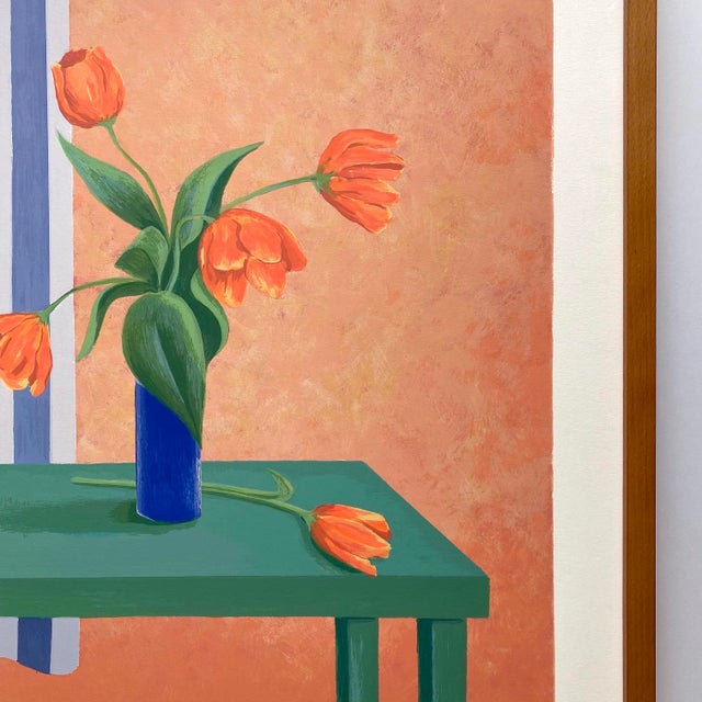 Carol Chapman Vintage 1994 Contemporary Limited Edition Framed Hand Signed Pop Art Silkscreen Print " Tulips for Nana " 1992 For Sale - Image 15 of 18