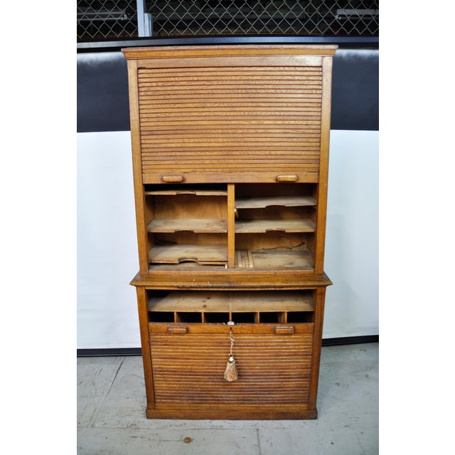 Antique Dutch Art Deco Roll Top File Chairish