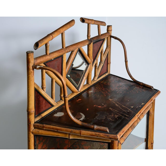 Bamboo & Glass Cabinet, Aesthetic Mouvement 1880-1900 For Sale - Image 4 of 15