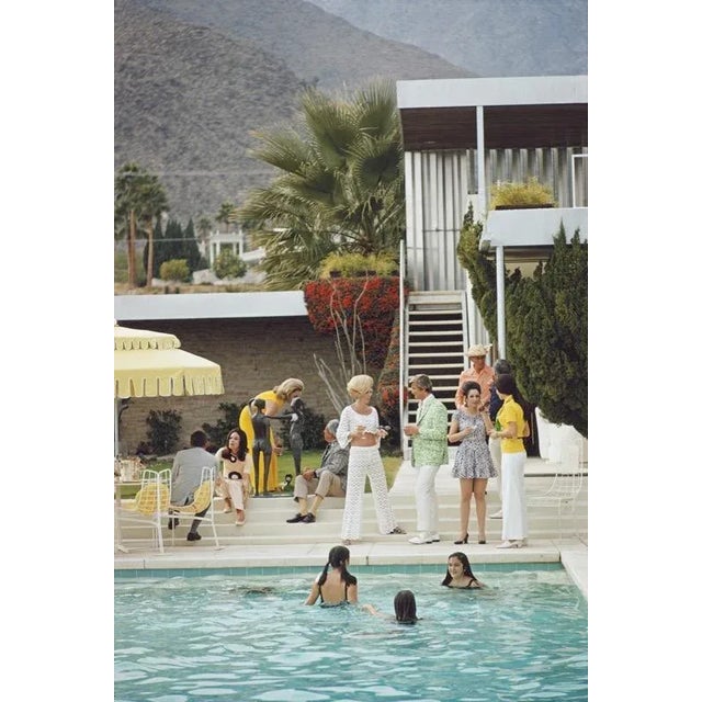 Party on the Steps 1970 Guests by the pool at Nelda Linsk’s desert house in Palm Springs, California, January 1970. The...