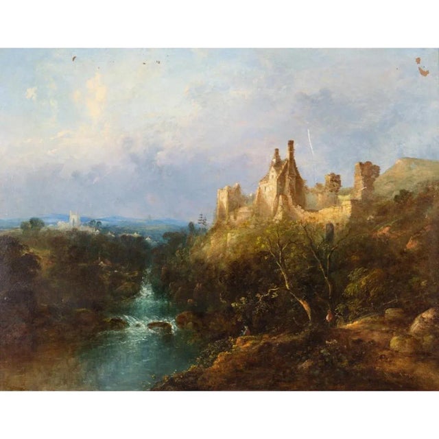 Antique William Henry Crome (British 1806-1873), 'Hawthornden Castle', 1834, oil on canvas, inscription en verso, in a...
