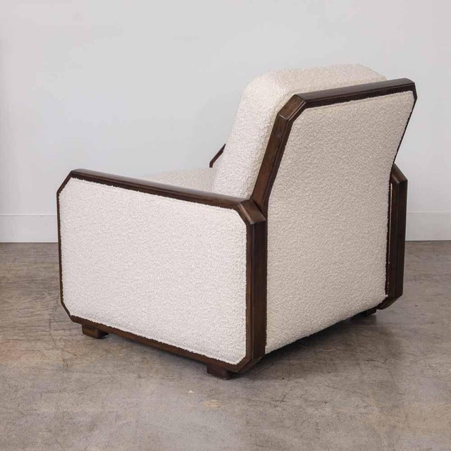 Wood Mid 20th Century French Art Deco Wood and Upholstered Chair For Sale - Image 7 of 13