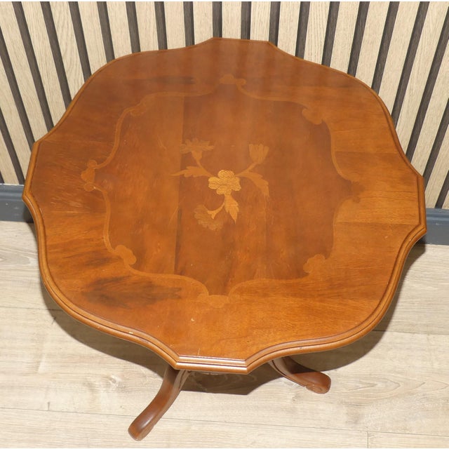Wood Light Round Side Table For Sale - Image 7 of 12