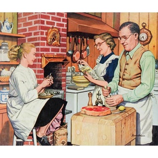 1950s Americana Family Dinner by Stevan Dohanos For Sale