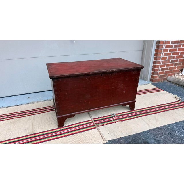 Antique Pennsylvania Red Painted Blanket Chest, Circa 1830s For Sale - Image 11 of 13