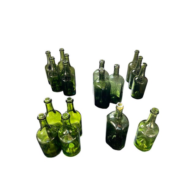 Bubbled Glass Water Bottles, France, 1925, Set of 17 For Sale - Image 14 of 14