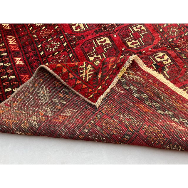 2000 - 2009 Vintage Afghan Ersari Turkmen Bokhara Gul Rug - 6'7" X 4'1" For Sale - Image 5 of 12