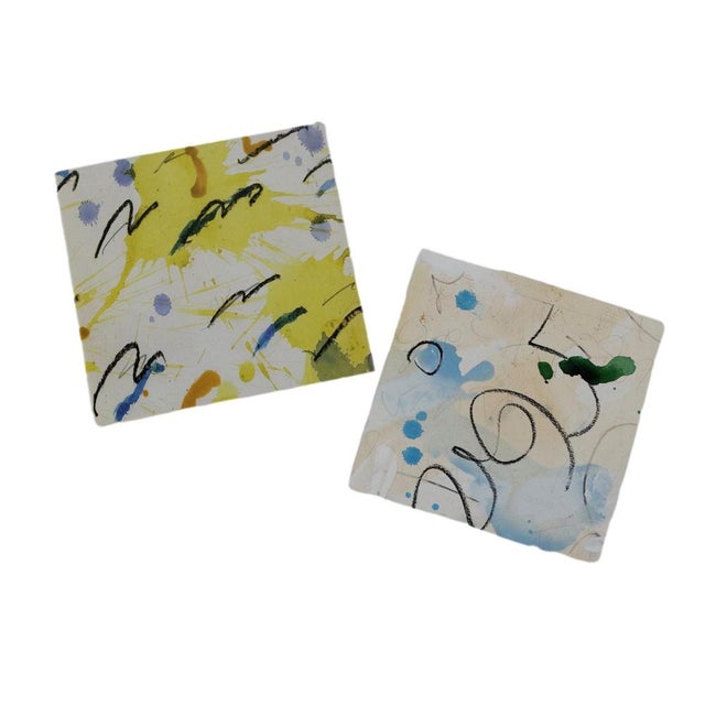 Paolo Patelli, Compositions, Mixed Media Artworks on Paper, Set of 2 For Sale - Image 11 of 11