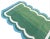 Textile Handmade Cotton Scalloped Rug Reversible Forest Green and Teal Blue Dhurrie-3'x5' For Sale - Image 7 of 11