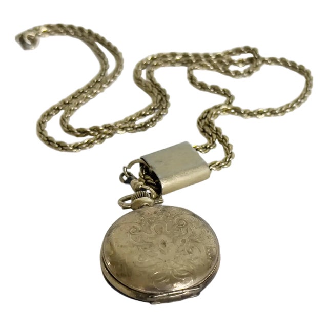 Late Victorian Gold Filled Guard Chain With Illinois Hunter Case Pocket Watch, C. 1890–1900 For Sale