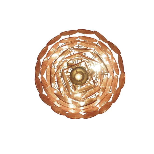 Murano Glass Pendant Light in Pink and Lilac Disc from Justfurnituress SRL For Sale - Image 10 of 14