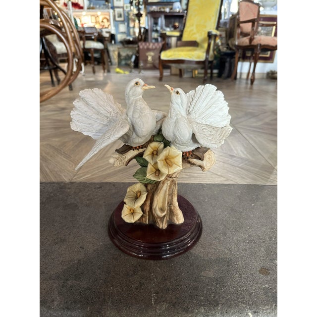Neapolitan Sculpture in Biscuit Porcelain Depicting Two Doves from Capodimonte, 1950s For Sale - Image 6 of 8