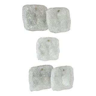 Hollywood Regency Ice Glass Wall Light from Kalmar Lights, 1960s, Set of 3 For Sale