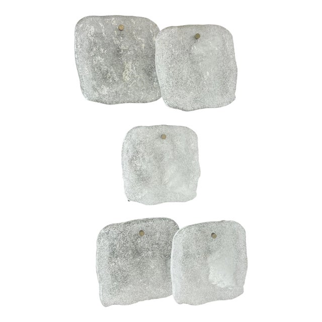 Hollywood Regency Ice Glass Wall Light from Kalmar Lights, 1960s, Set of 3 For Sale