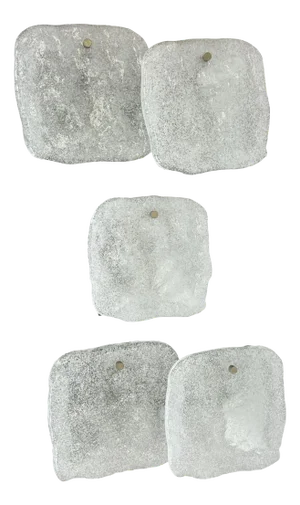 Hollywood Regency Ice Glass Wall Light from Kalmar Lights, 1960s, Set of 3