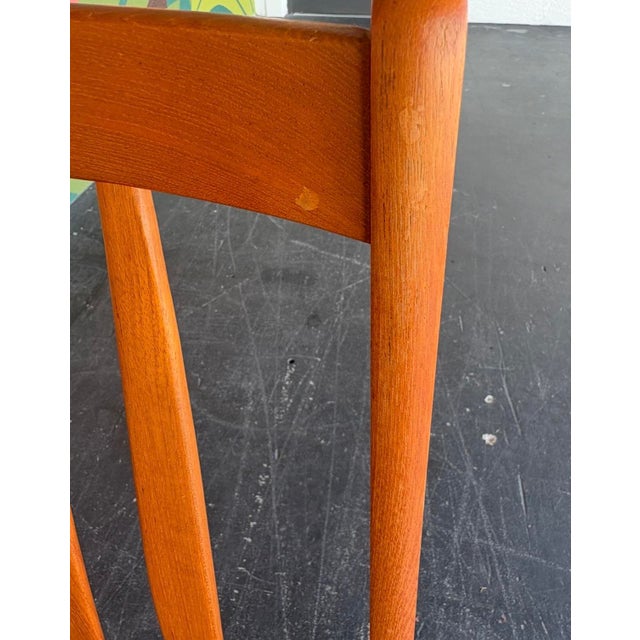 Brown Danish Teak & Cord Dining Chairs - 6 For Sale - Image 8 of 10