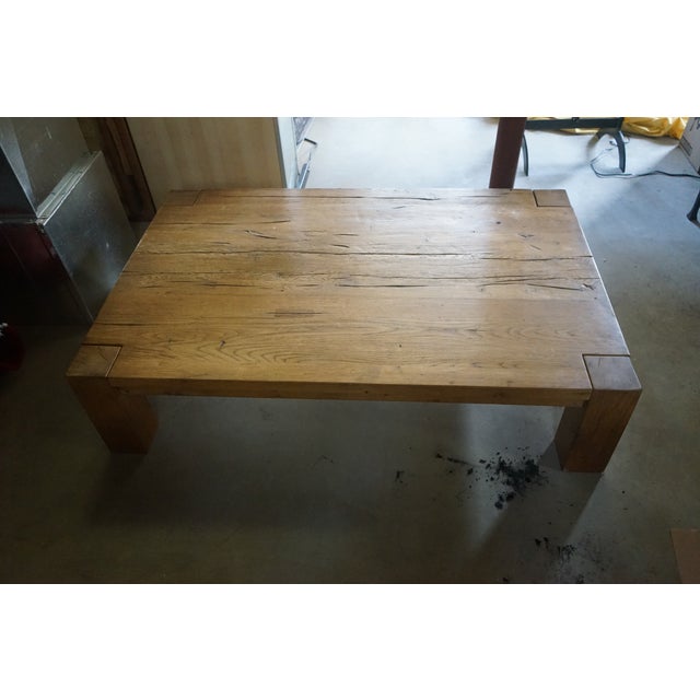 Contemporary Reclaimed English Beam Rectangular Coffee Table For Sale - Image 3 of 3