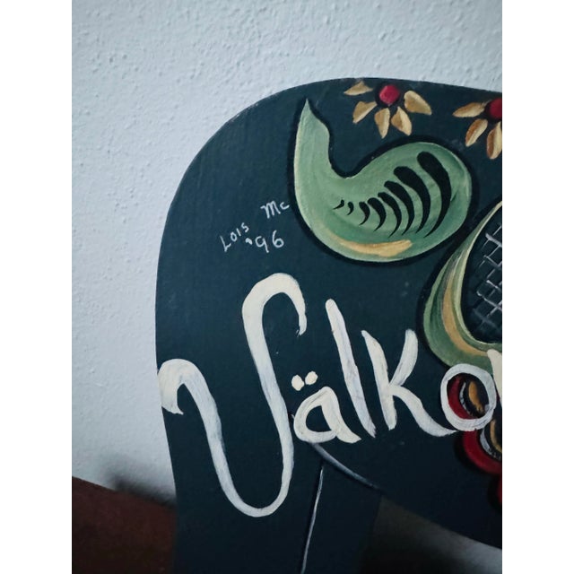 Welcome guests in Scandinavian style with this vintage horse-shaped "Valkommen" sign—an inviting piece that blends...