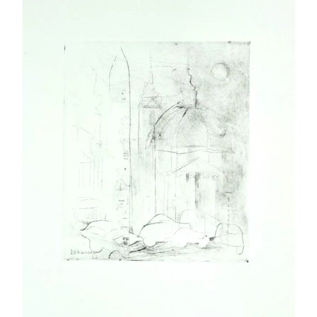 Danilo Bergamo, Rome 1959, Etching on Cardboard, 1970s For Sale