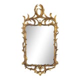 Late 19th Century Hand-Carved Continental Rococo Revival Foliate Giltwood Mirror For Sale
