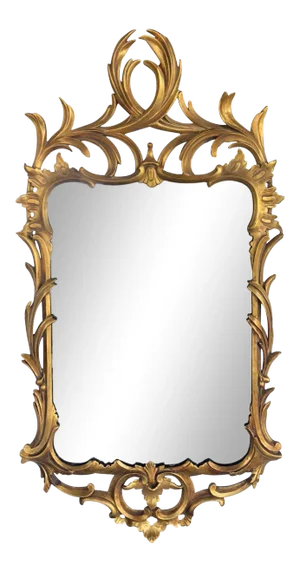 Late 19th Century Hand-Carved Continental Rococo Revival Foliate Giltwood Mirror