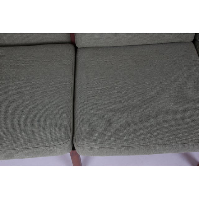 Danish Three-Seater Sofa in Mahogany and Wool Fabric by Ole Wanscher for Poul Jeppesens Møbelfabrik, 1960s For Sale - Image 12 of 13