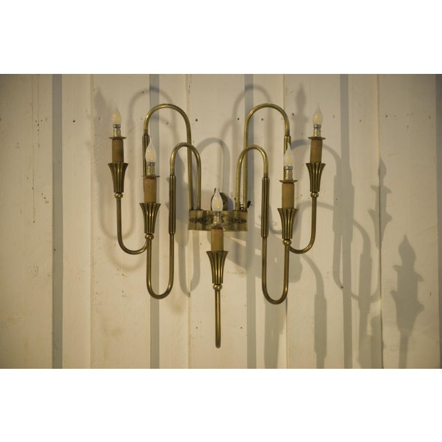 1940s Monumental Bronze Wall Sconce, 1940s For Sale - Image 5 of 15