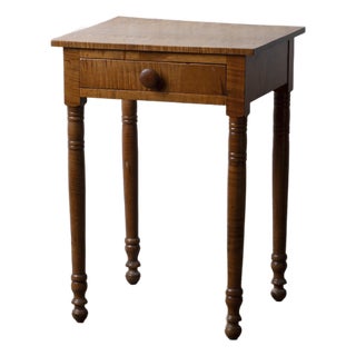 Sheraton Maple One Drawer Stand, 19th Century For Sale