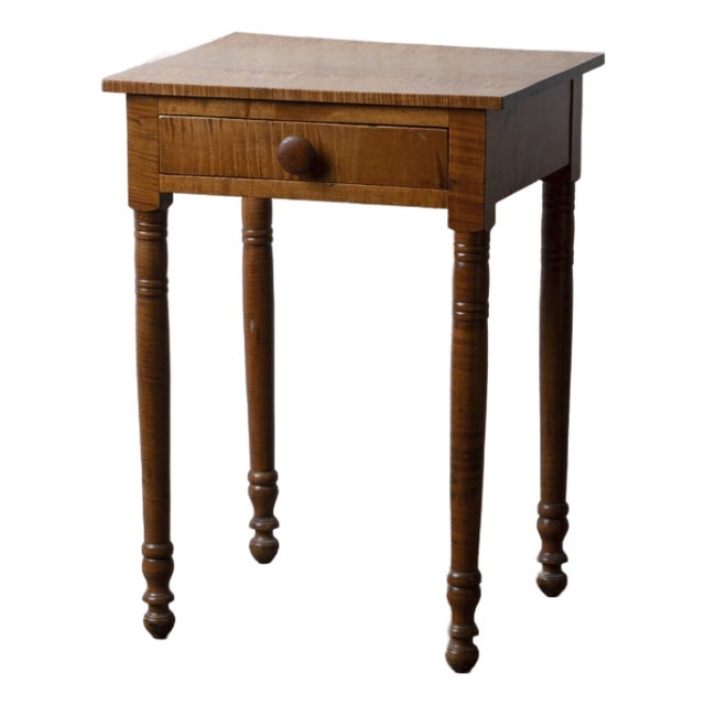 Sheraton Maple One Drawer Stand, 19th Century For Sale