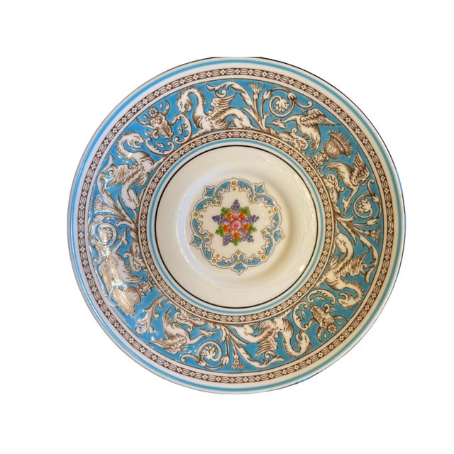 Wedgwood Florentine Turquoise 3 Piece Teacup & Saucer Set For Sale - Image 9 of 11