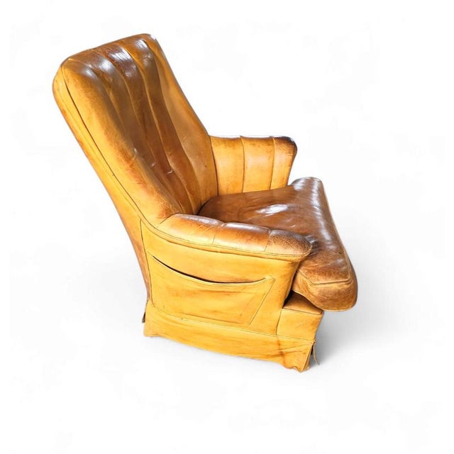 Sheep Leather Club Chair with Magazine Holder, 1970s For Sale - Image 4 of 18