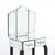 Art Deco Hollywood Mirrored Trifold Ebonized Cabriole Leg Vanity W/ Glass Pulls For Sale - Image 13 of 18