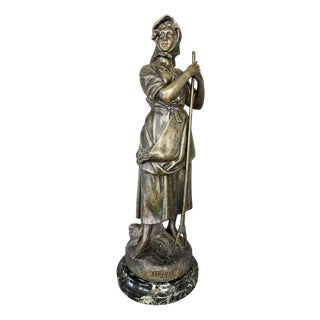 Later Faneuse Calamine Sculpture by Charles Perron, France, 1900s For Sale