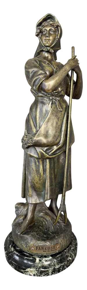 Later Faneuse Calamine Sculpture by Charles Perron, France, 1900s