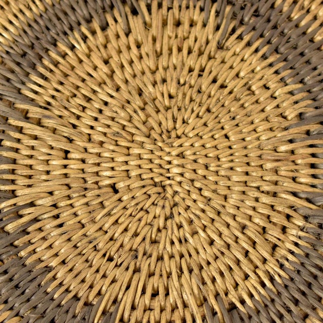 Handwoven Makenge flat wedding basket handmade by the Mbundu women within Zambia. These baskets are traditionally made...