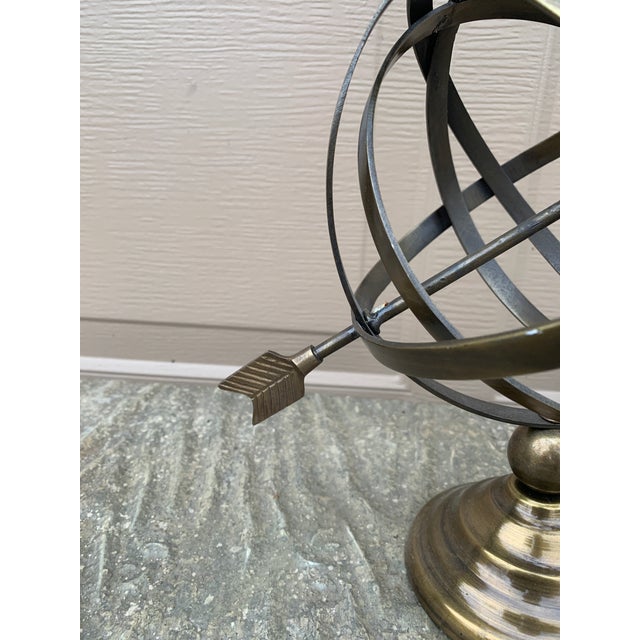 Late 20th Century French Country Brass Garden Armillary Sundial For Sale In South Bend - Image 6 of 11