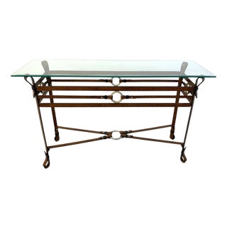 Vintage Console Table in Faux Leather, 1970s For Sale