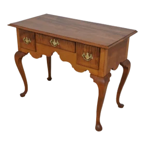 Bench Made Tiger Maple 3 Drawer Lowboy Dressing Table