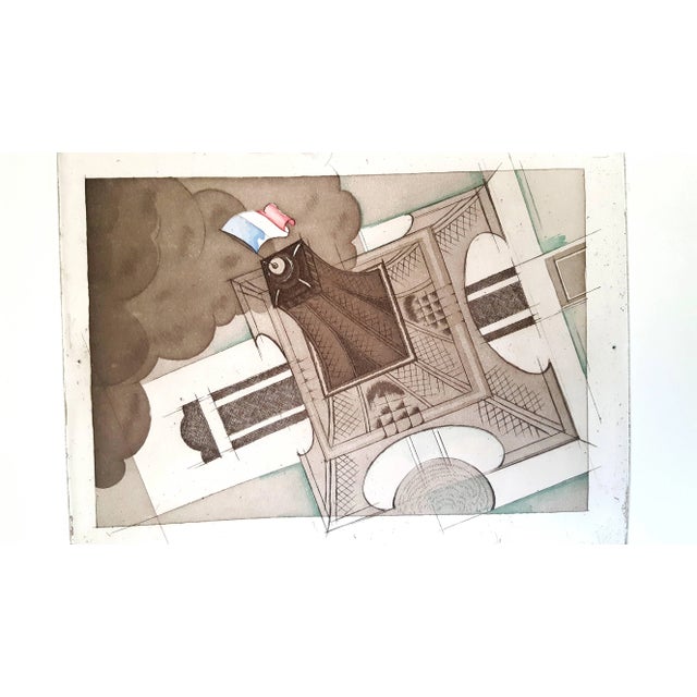 Charles Martin - The Eiffel Tower - Original Lithograph 1927 For Sale